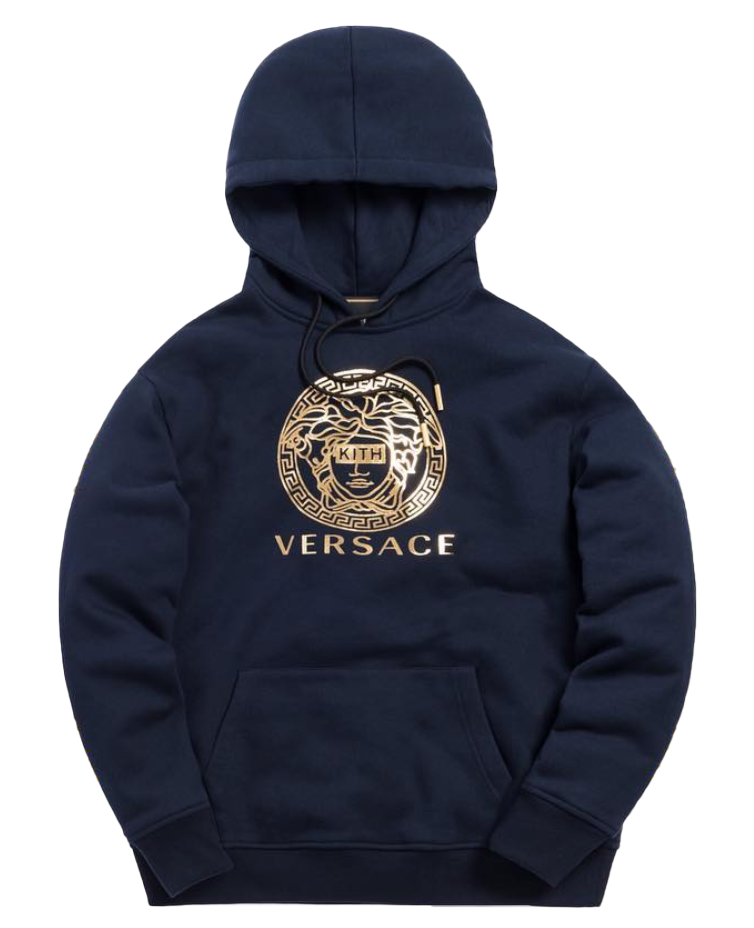 streetwear Kith x Versace Medusa Hoodie Navy