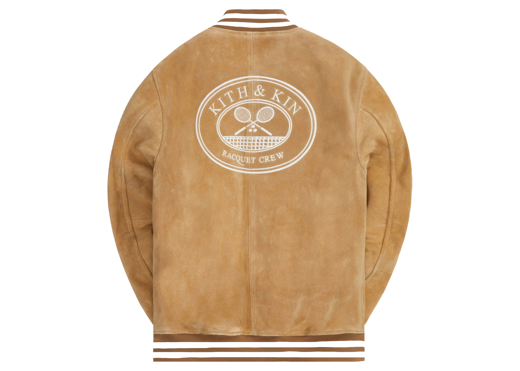 streetwear Kith x Wilson Willets Suede Varsity Jacket Desert