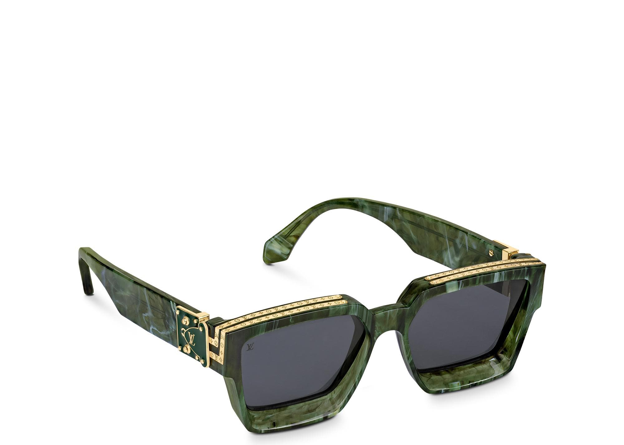 streetwear Louis Vuitton 1.1 Millionaires Sunglasses Green Marble