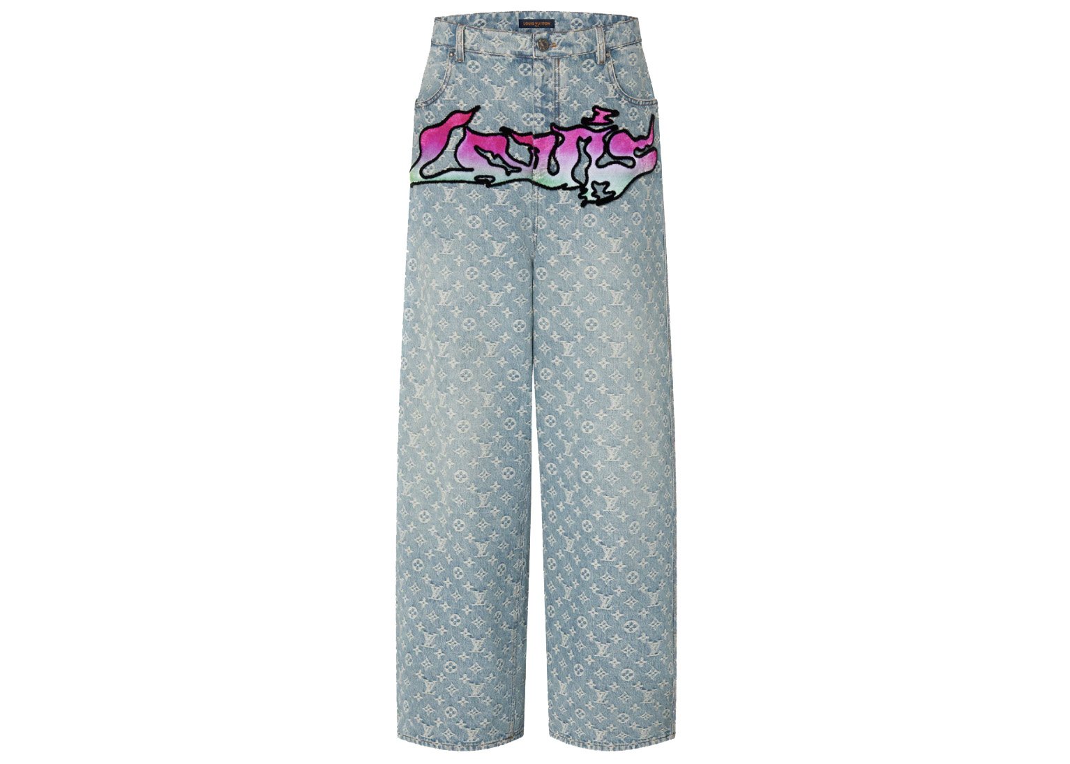 streetwear Louis Vuitton Baggy Denim Pants Indigo