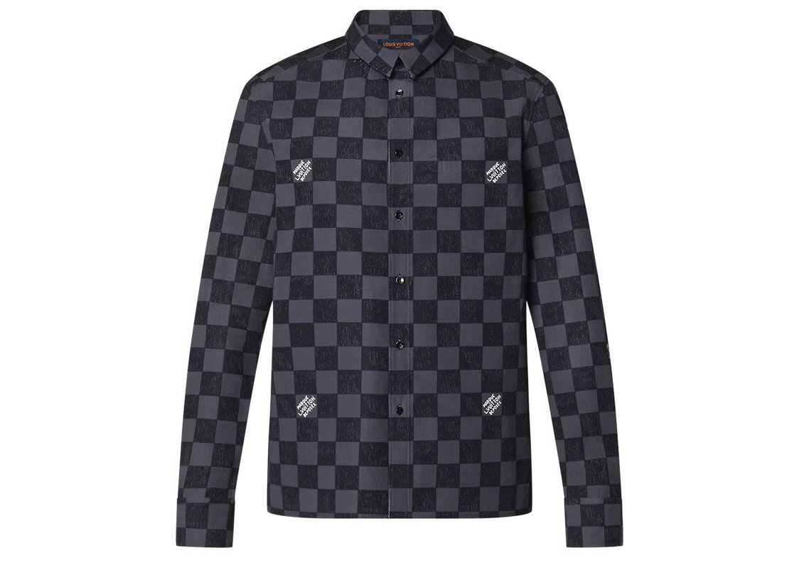 streetwear Louis Vuitton Damier Shirt Dark Grey