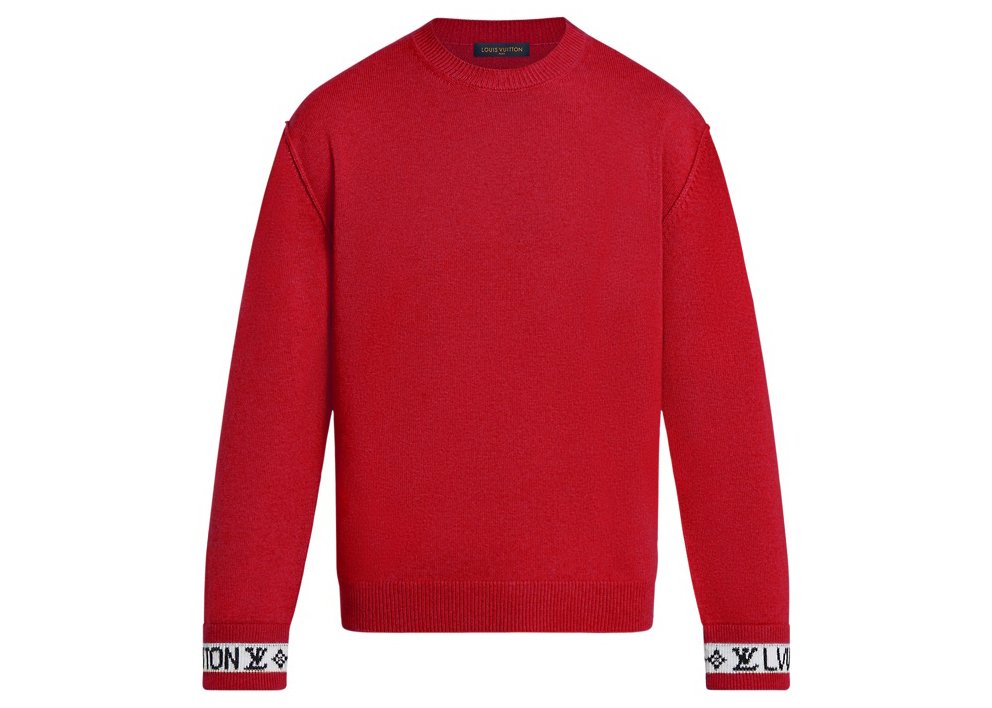 Louis Vuitton LV Cuffs Cashmere Crewneck Red streetwear