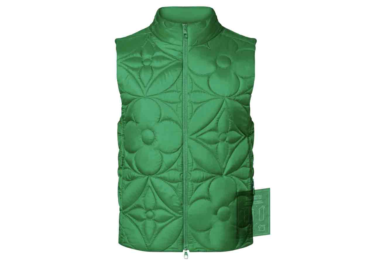streetwear Louis Vuitton LVSE Padded Monogram Flower Gilet Green