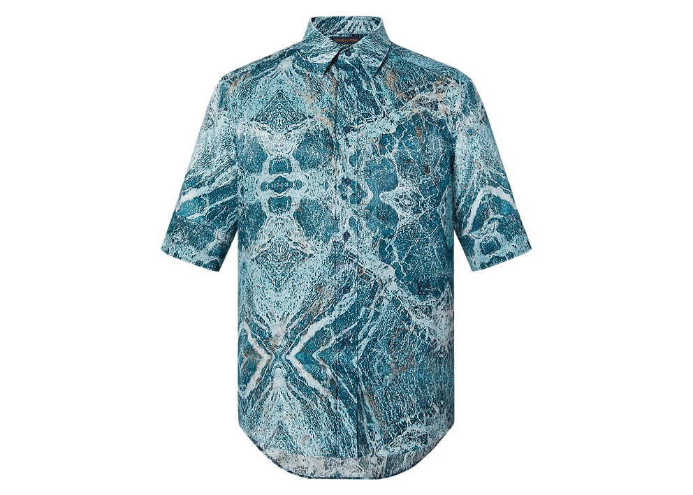 streetwear Louis Vuitton Marble Shirt Blue