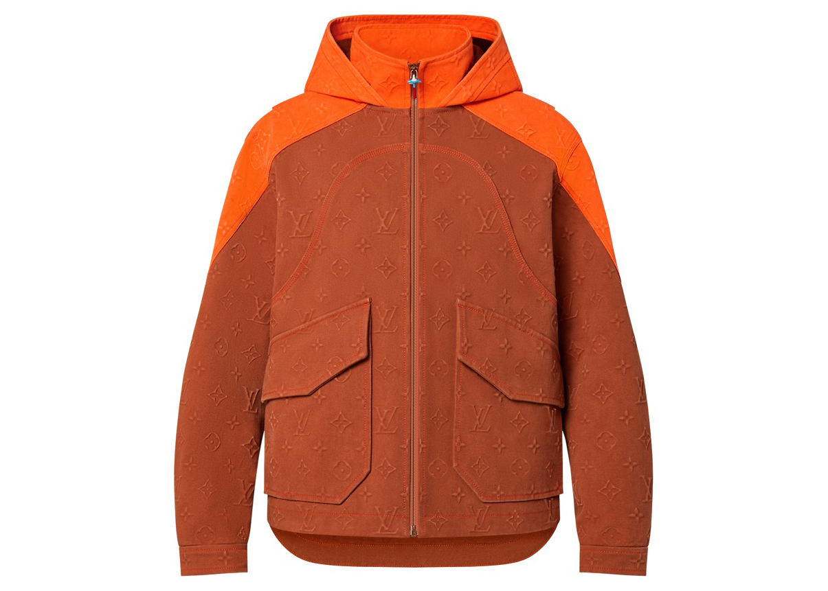streetwear Louis Vuitton Monogram Hooded Denim Jacket Brown