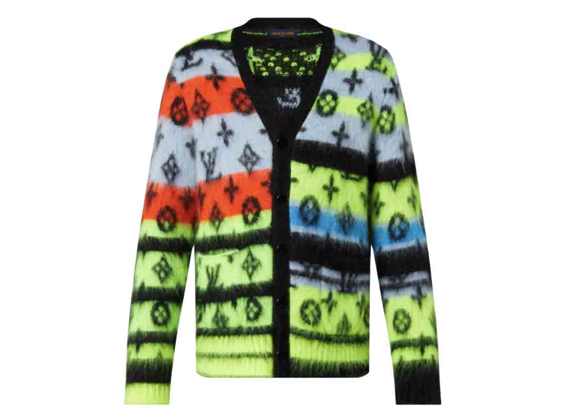 streetwear Louis Vuitton Monogram Mohair Cardigan Multicolor