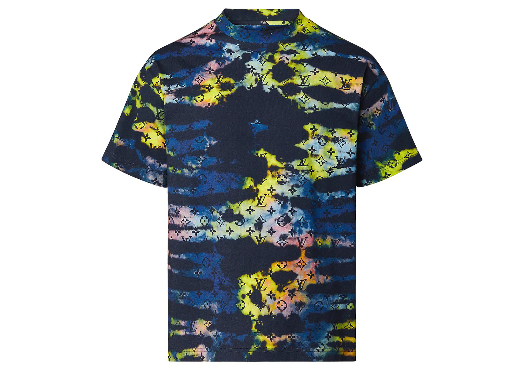 streetwear Louis Vuitton Monogram Tie & Dye Printed Tee Multicolor