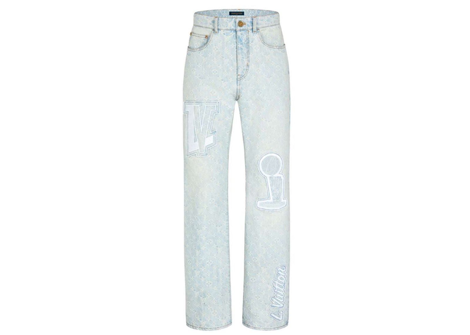 streetwear Louis Vuitton x NBA Flared Denim Pants Blue