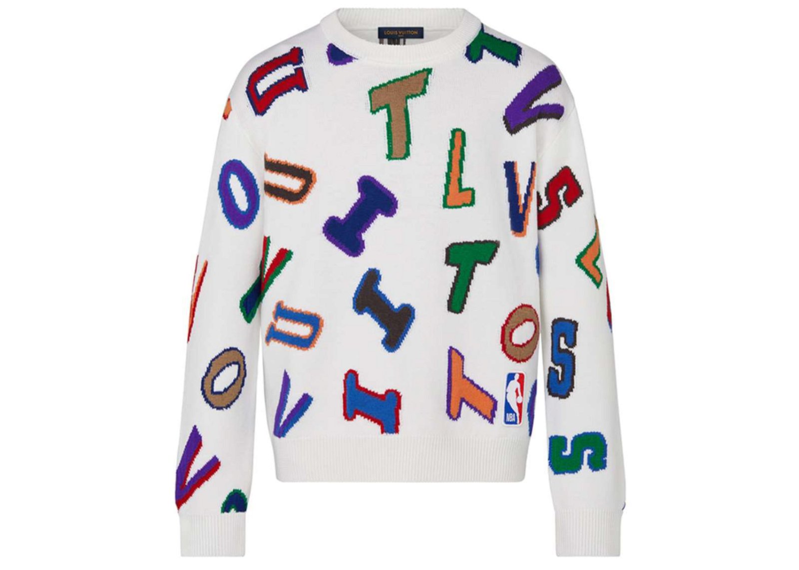 streetwear Louis Vuitton x NBA Letters Crewneck Beige