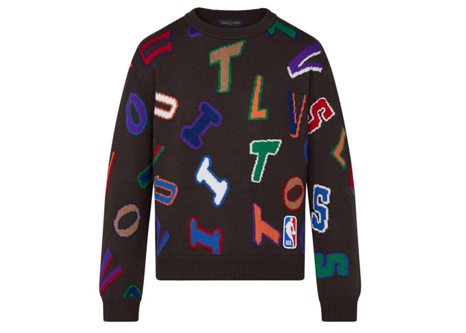 streetwear Louis Vuitton x NBA Letters Crewneck Brown