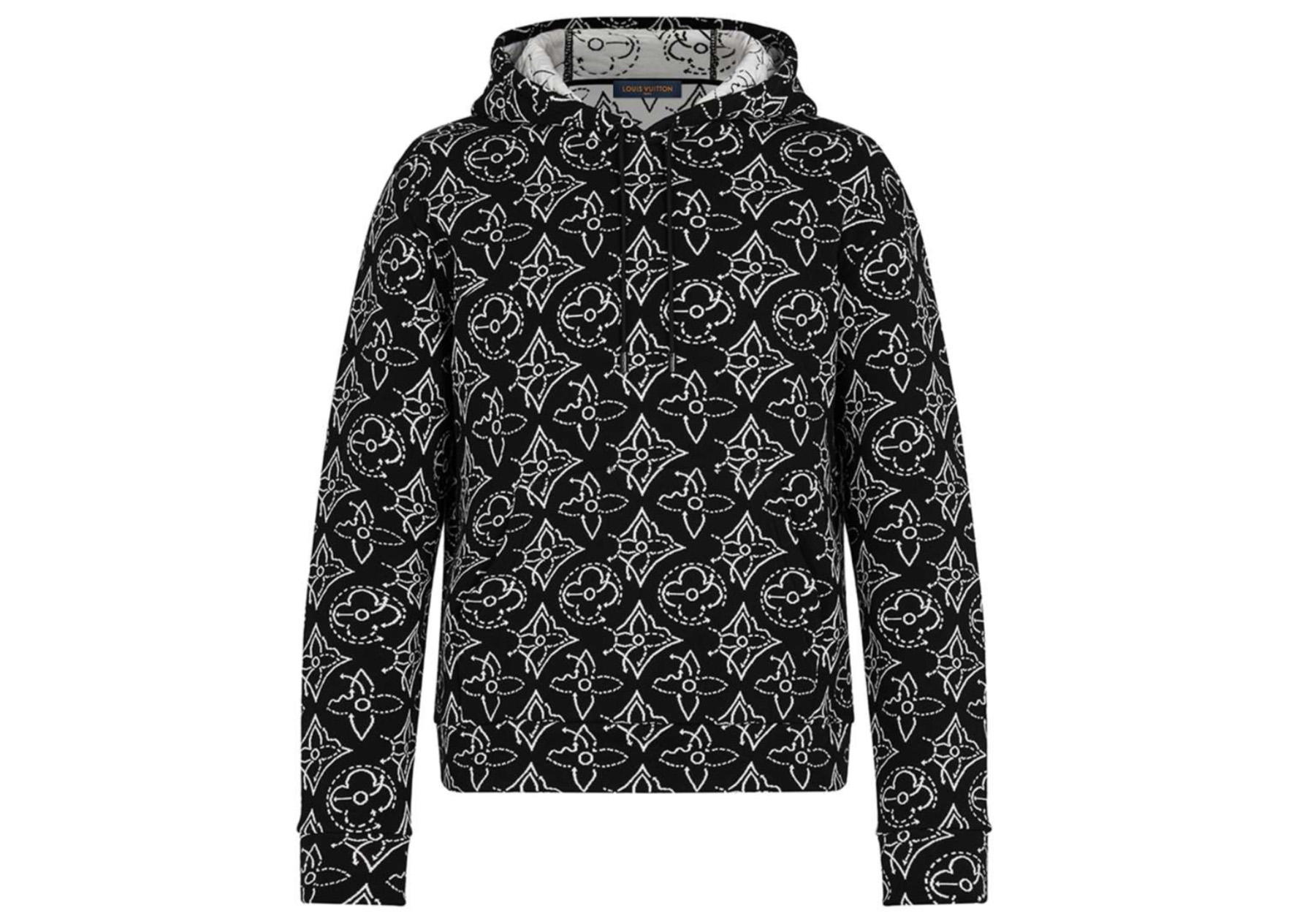 streetwear Louis Vuitton x NBA Strategic Flowers Quilted Hoodie Black/White