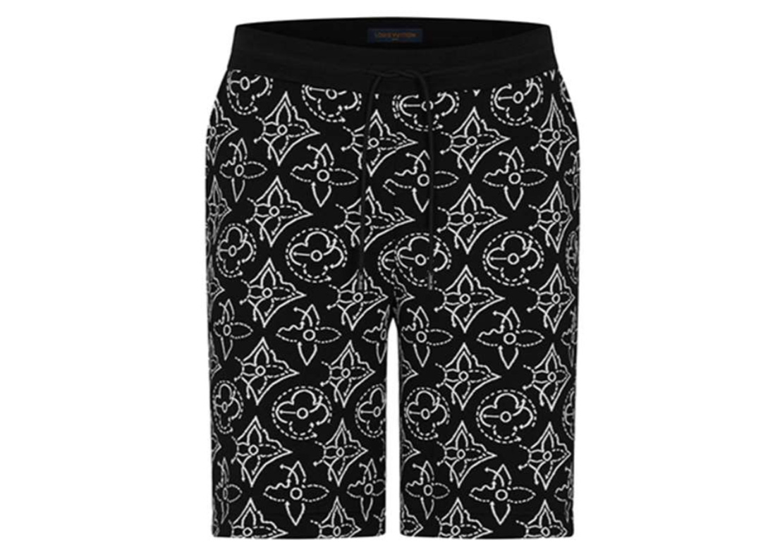 streetwear Louis Vuitton x NBA Strategic Flowers Quilted Shorts Black/White