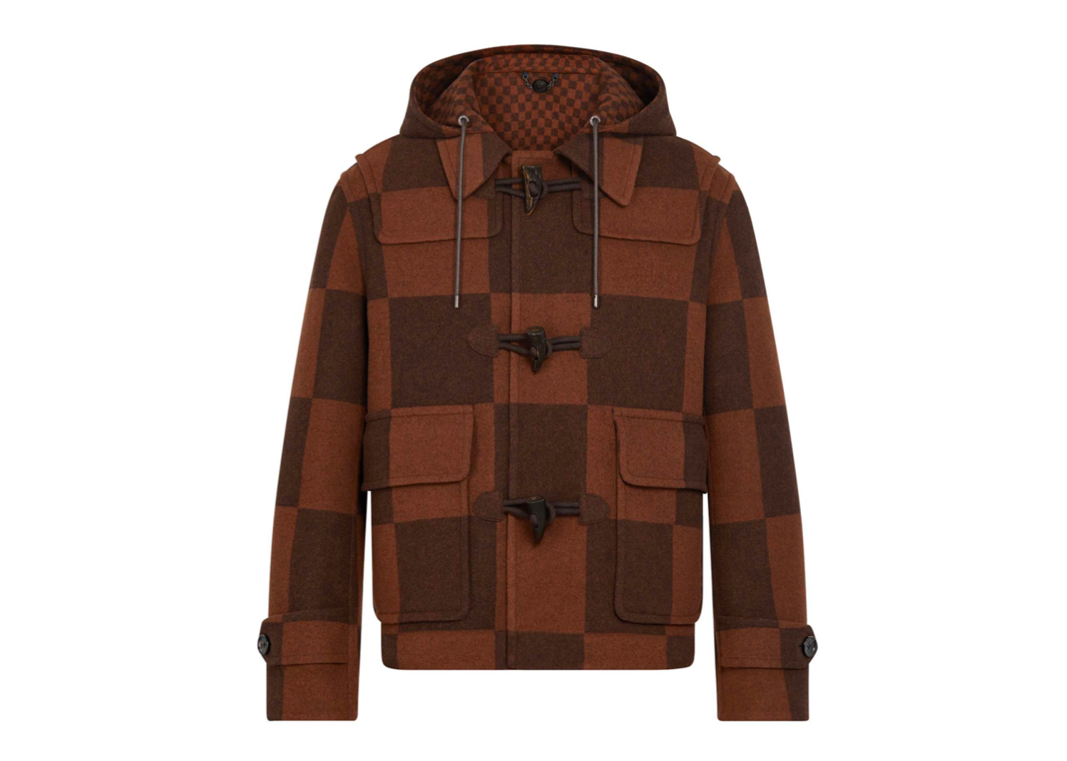 streetwear Louis Vuitton x Nigo Giant Damier Duffle Coat Chocolate