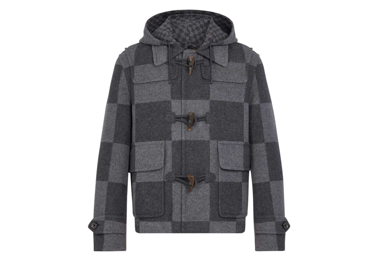 streetwear Louis Vuitton x Nigo Giant Damier Duffle Coat Gris Fonce