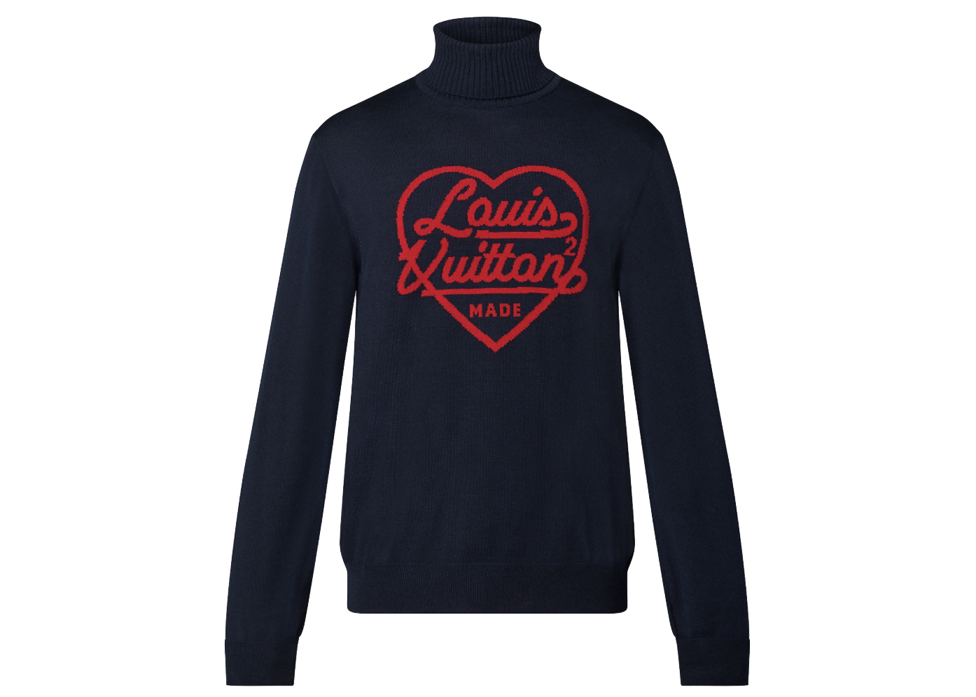 streetwear Louis Vuitton x Nigo Intarsia Heart Turtle Neck Dark Ocean
