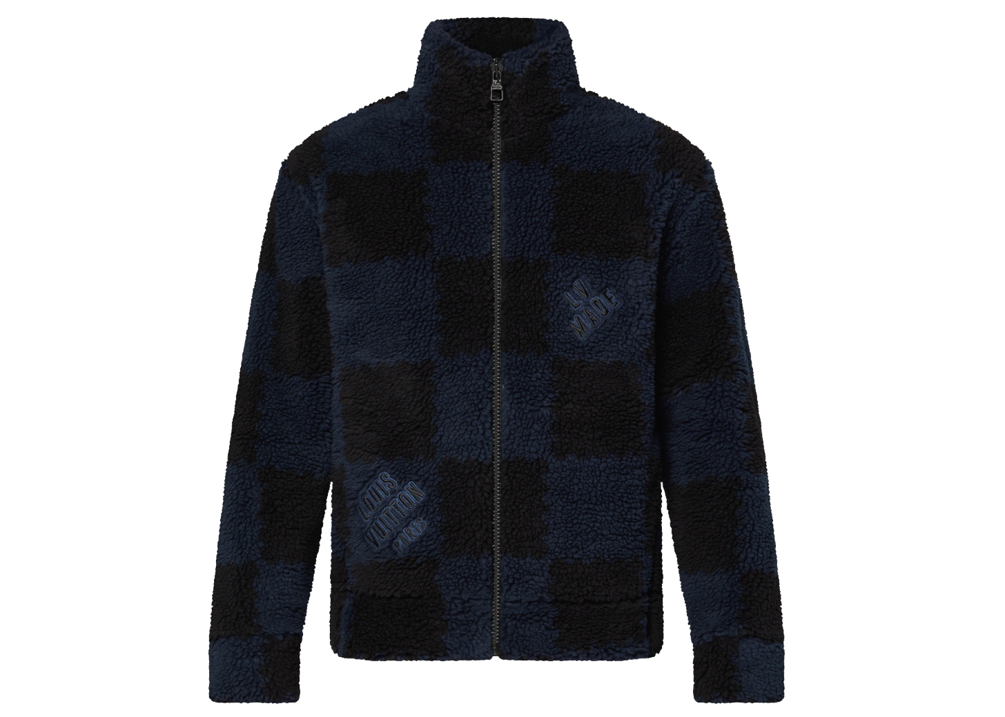streetwear Louis Vuitton x Nigo Jacquared Damier Fleece Blouson Dark Ocean