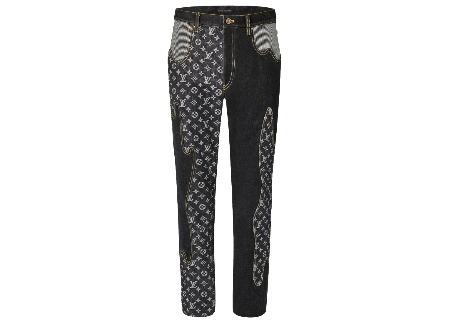 streetwear Louis Vuitton x Nigo Monogram Crazy Denim Pants Black