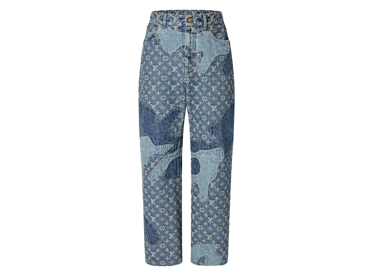 streetwear Louis Vuitton x Nigo Monogram Patchwork Denim Pants Indigo