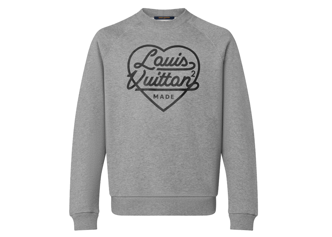 streetwear Louis Vuitton x Nigo Printed Heart Sweatshirt Light Grey