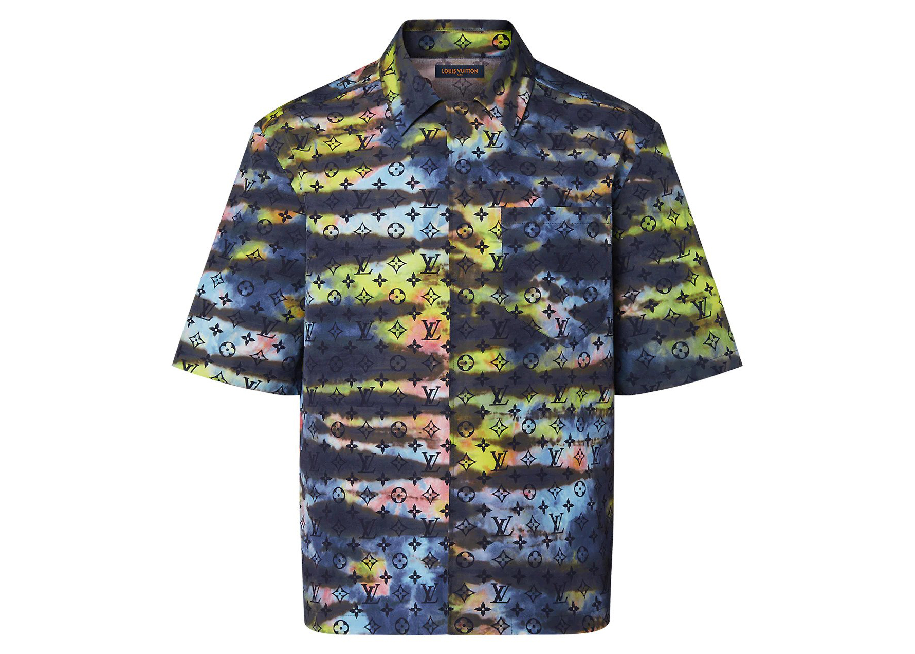 streetwear Louis Vuitton Zipped Monogram Tie-Dye Shirt Multicolor