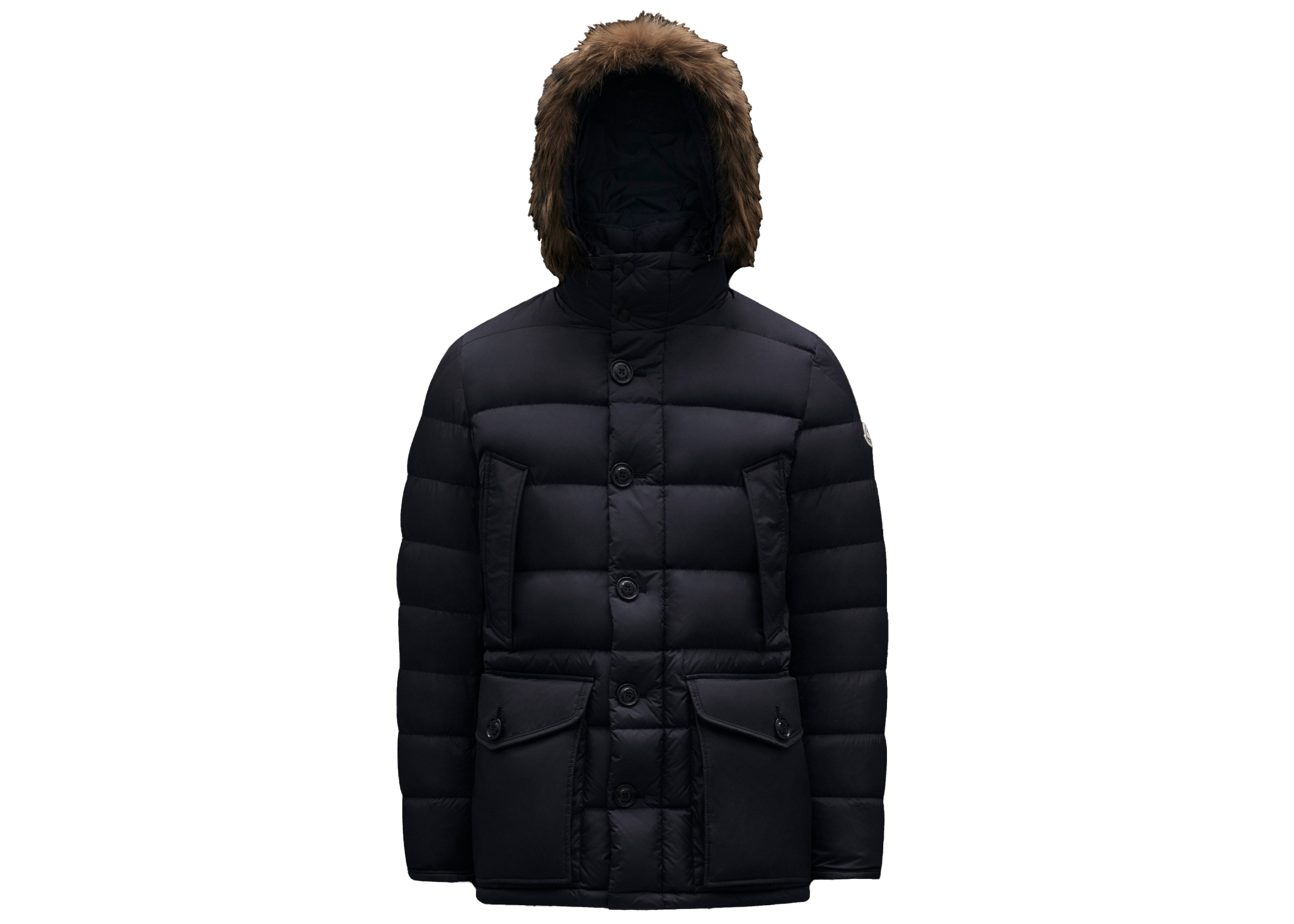 streetwear Moncler Cluny Long Down Jacket Night Blue