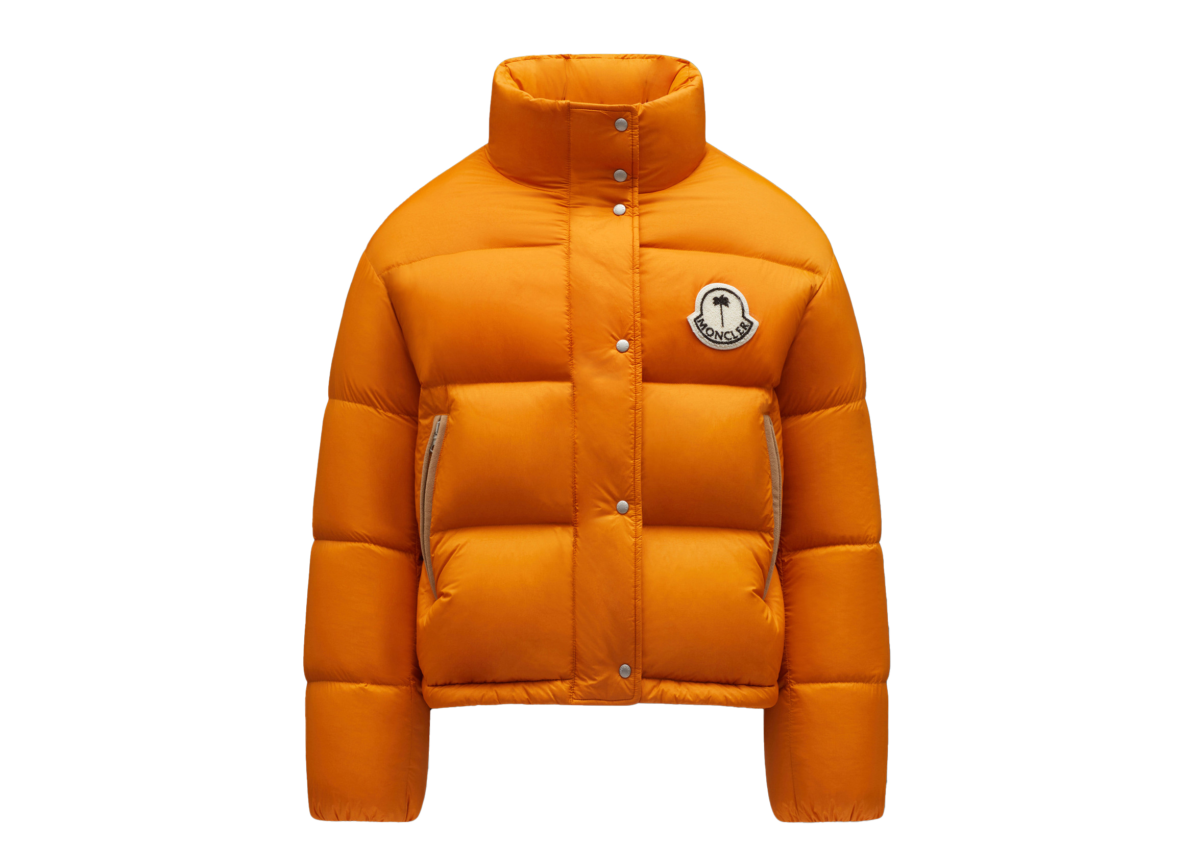 streetwear Moncler x Palm Angels Antora Short Down Jacket Orange