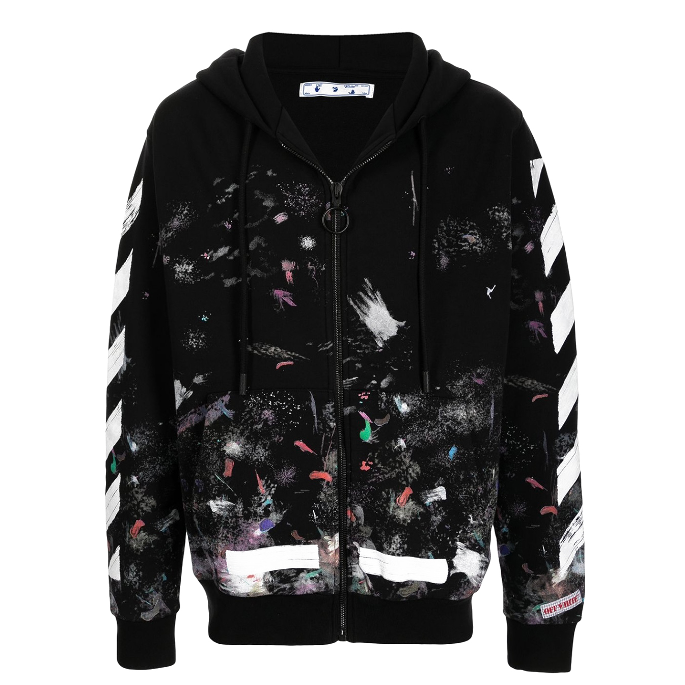 streetwear OFF-WHITE Galaxy Brushed Zip Up Hoodie Black