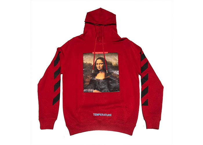 streetwear OFF-WHITE Mona Lisa Temperature Hoodie Red