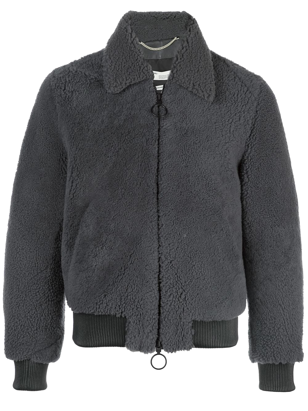 streetwear OFF-WHITE Shearling Bomber Jacket Grey/Beige