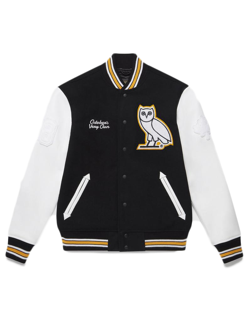 streetwear OVO Omega Varsity Jacket Black