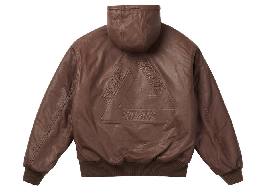 streetwear Palace Leather Bossy Jacket Brown