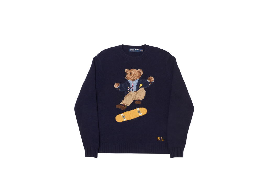 streetwear Palace Ralph Lauren Skate Polo Bear Sweater Aviator Navy