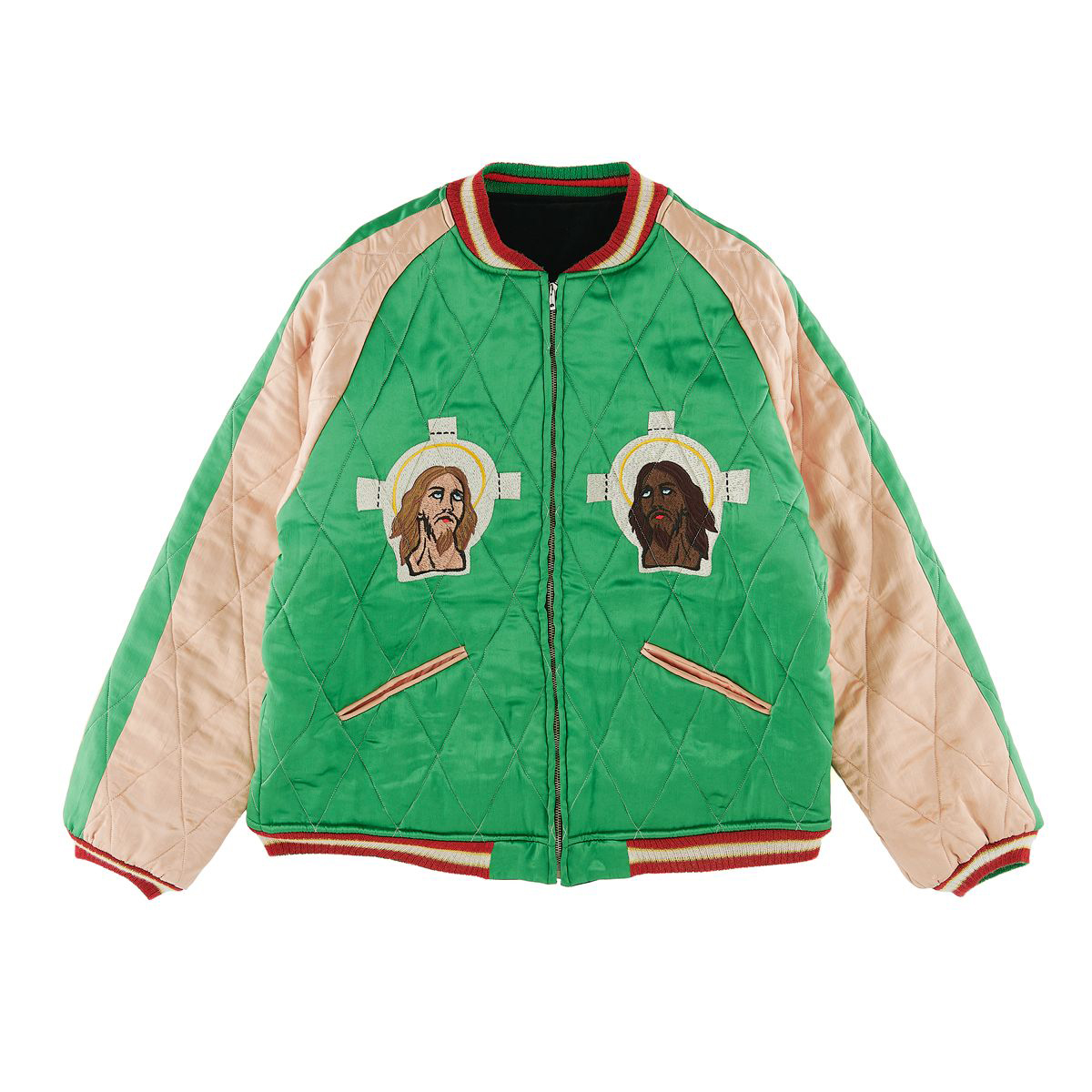 streetwear SAINT Mxxxxxx x Denim Tears Reversible Yokosuka Jacket Green Black