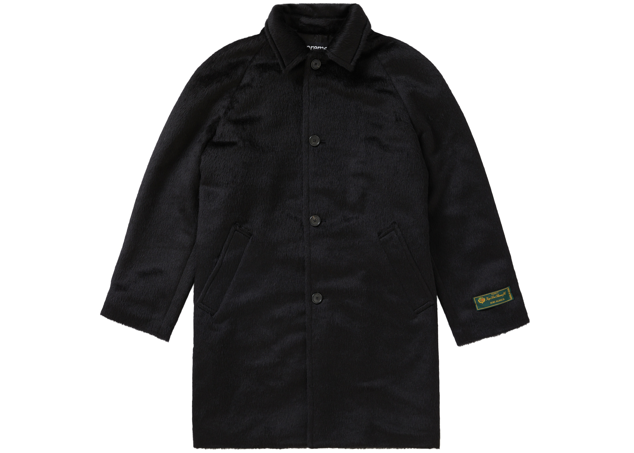 streetwear Supreme Alpaca Overcoat Black