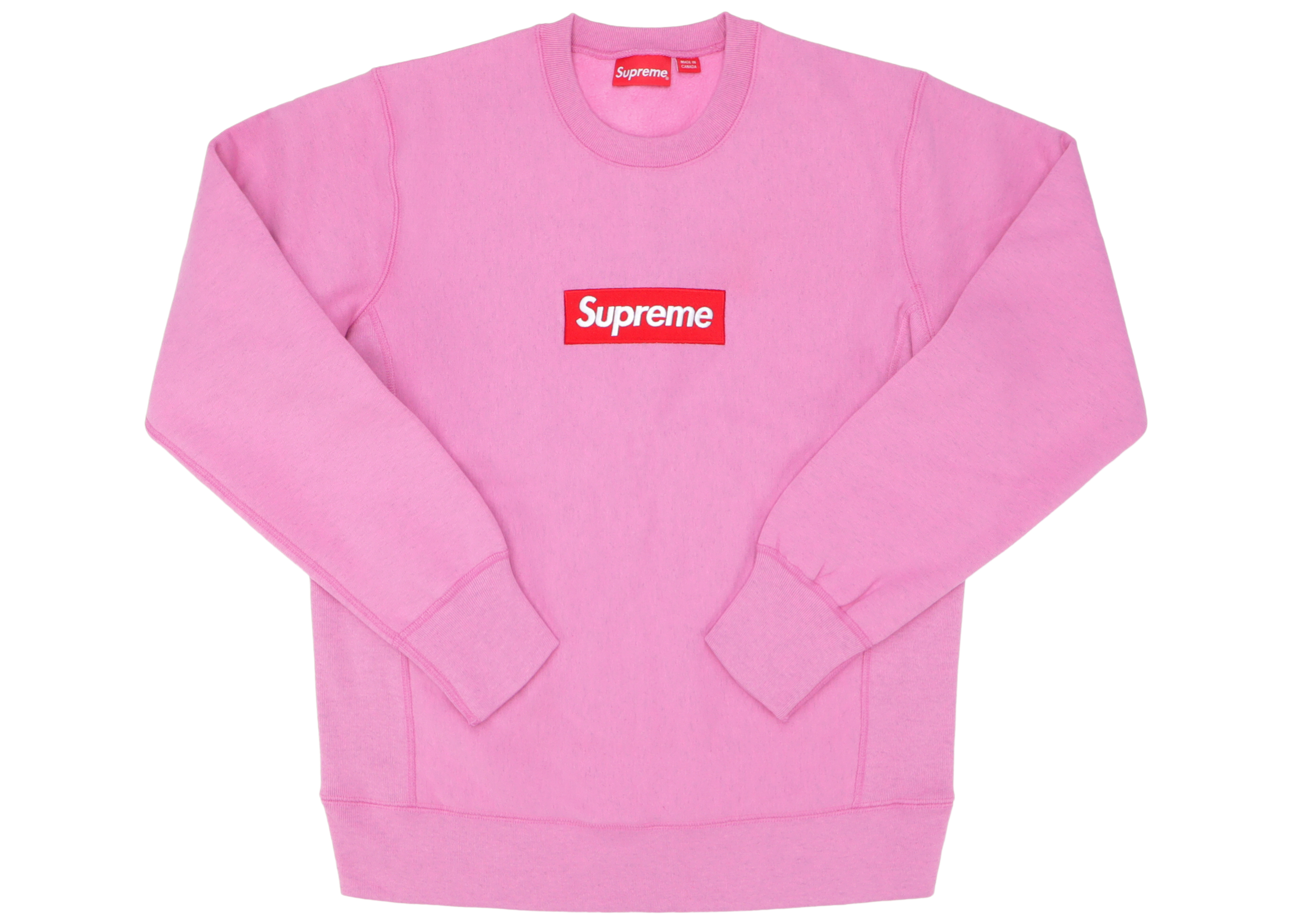 streetwear Supreme Box Logo Crewneck (FW15) Heather Pink