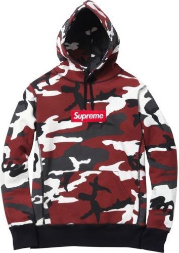 streetwear Supreme Box Logo Pullover Red Camo
