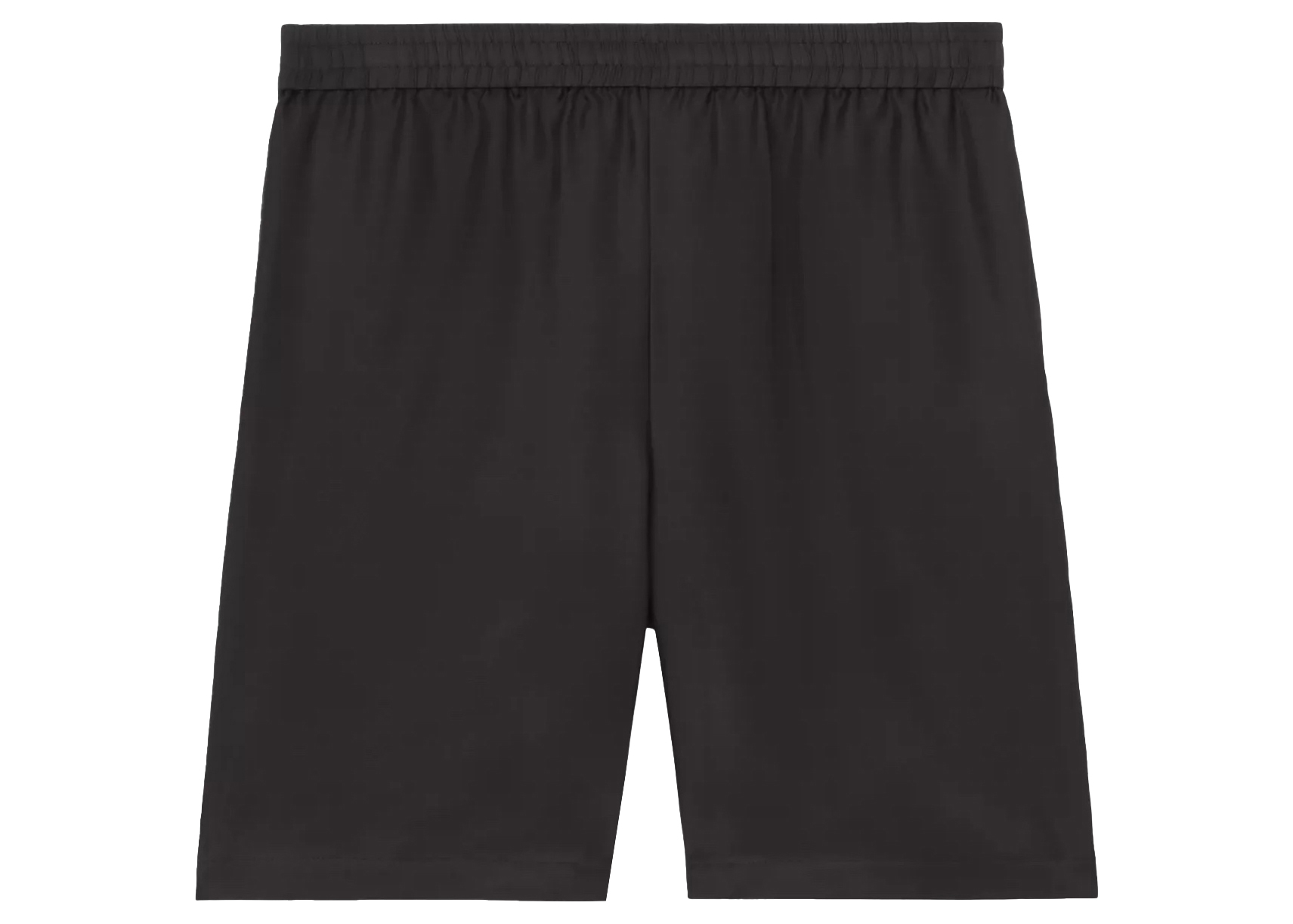 streetwear Supreme Burberry Logo Print Silk Twill Shorts Black