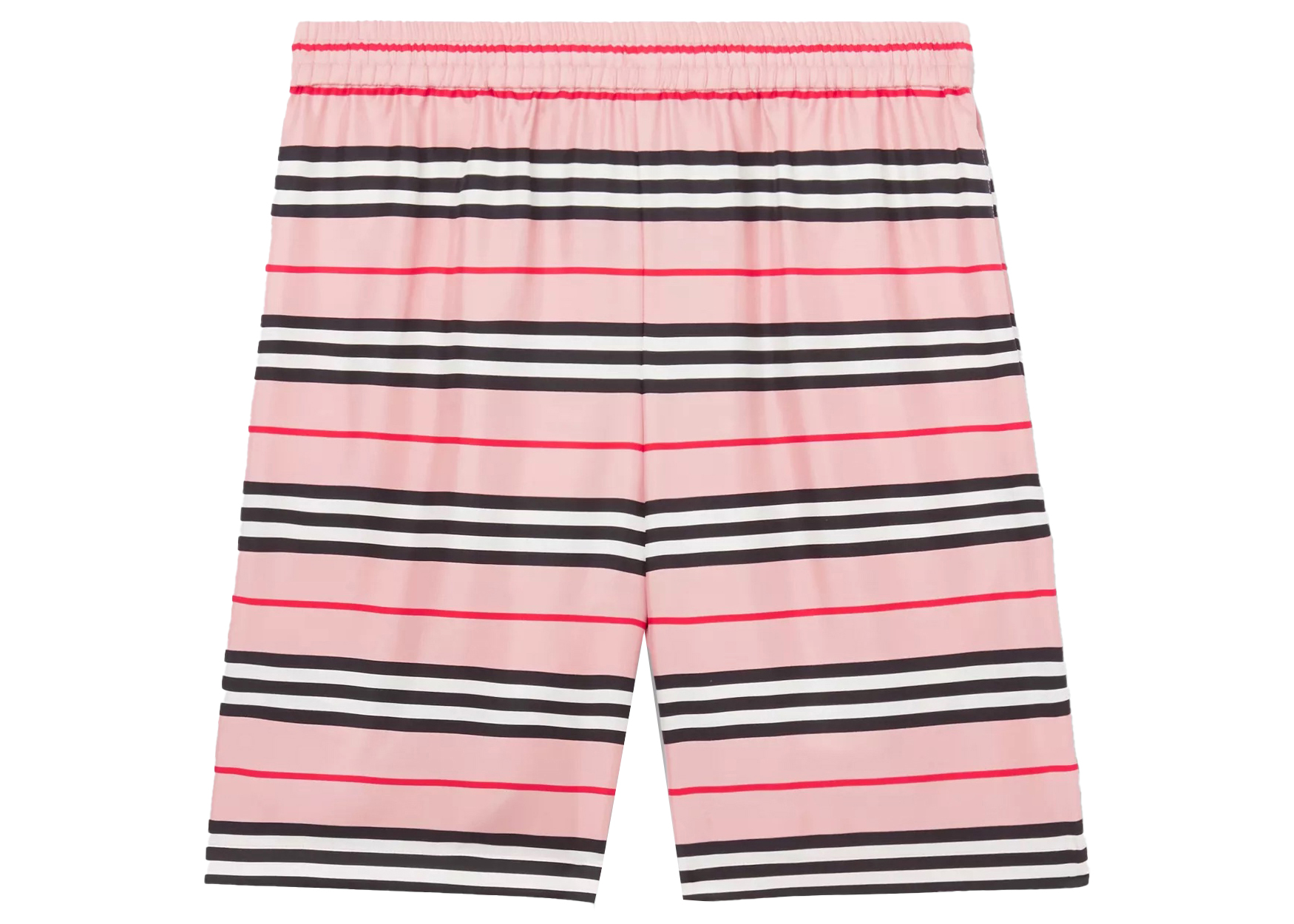streetwear Supreme Burberry Logo Print Silk Twill Shorts Dusty Pink
