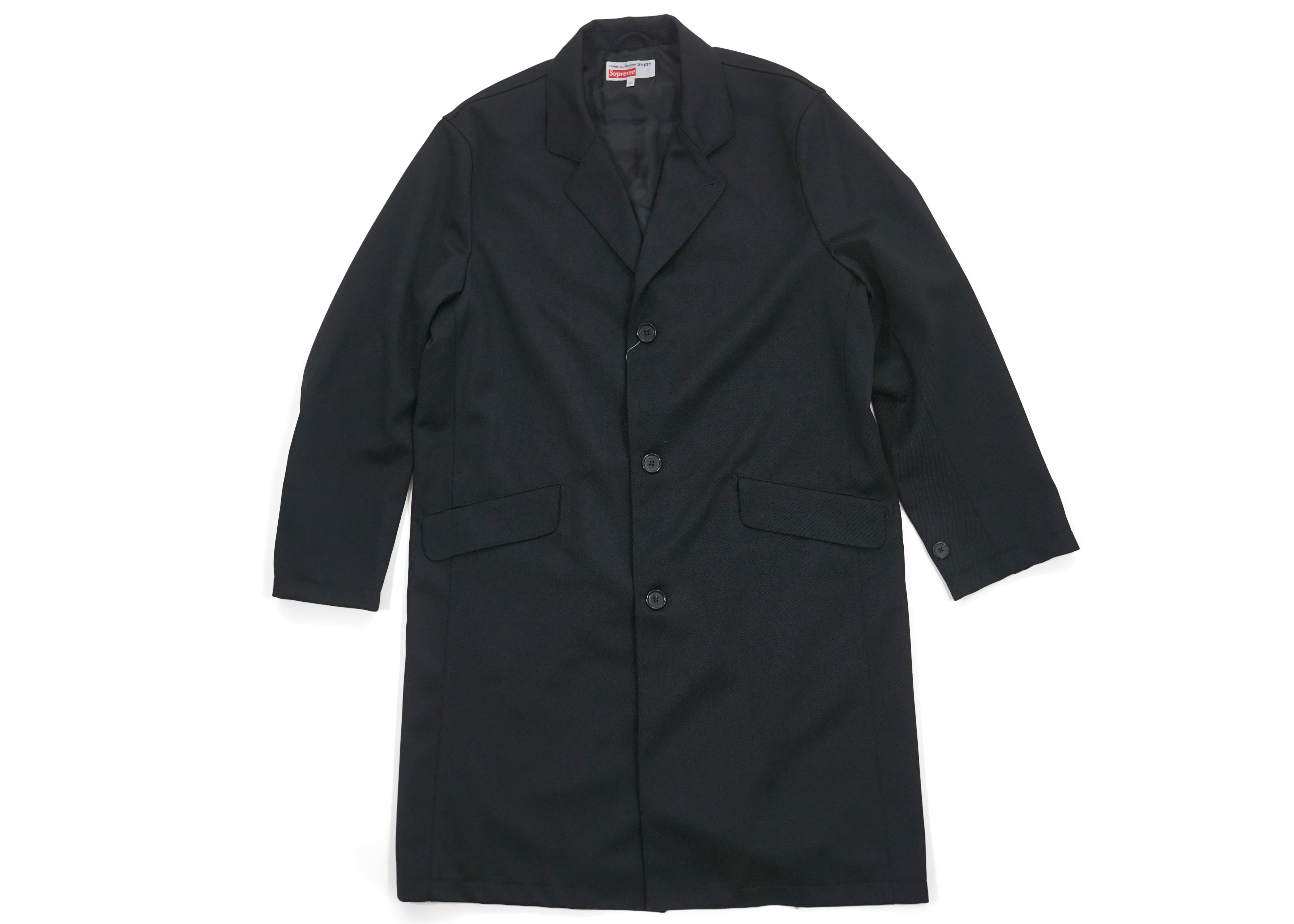 streetwear Supreme Comme des Garcons SHIRT Wool Overcoat Black