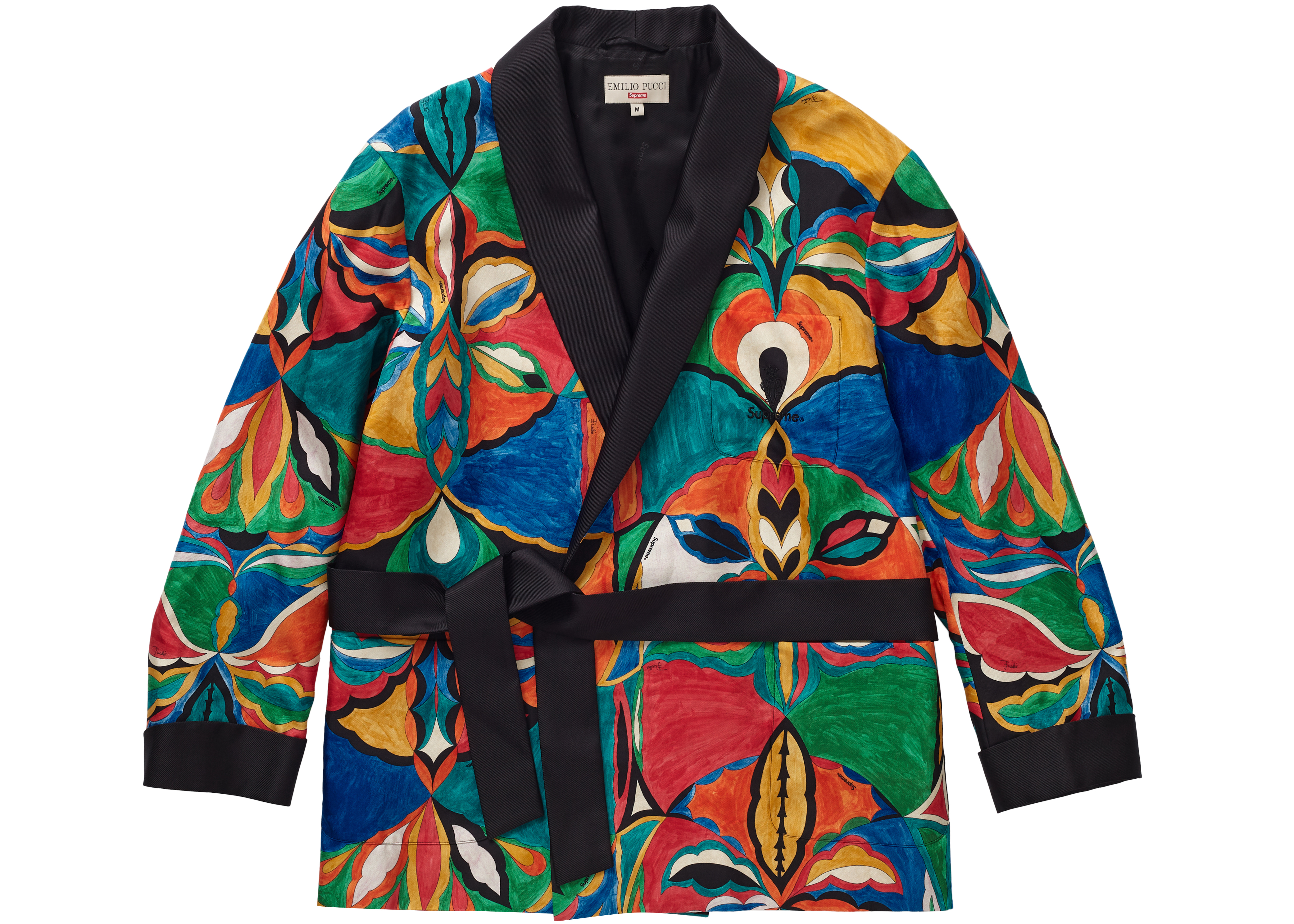 streetwear Supreme Emilio Pucci Silk Smoking Jacket Multicolor