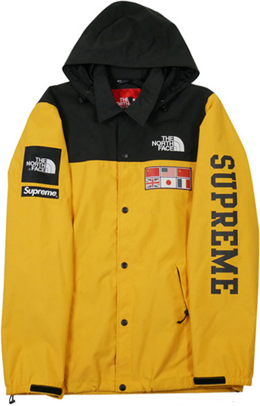 streetwear Supreme The North Face Expedition Coaches Jacket Yellow