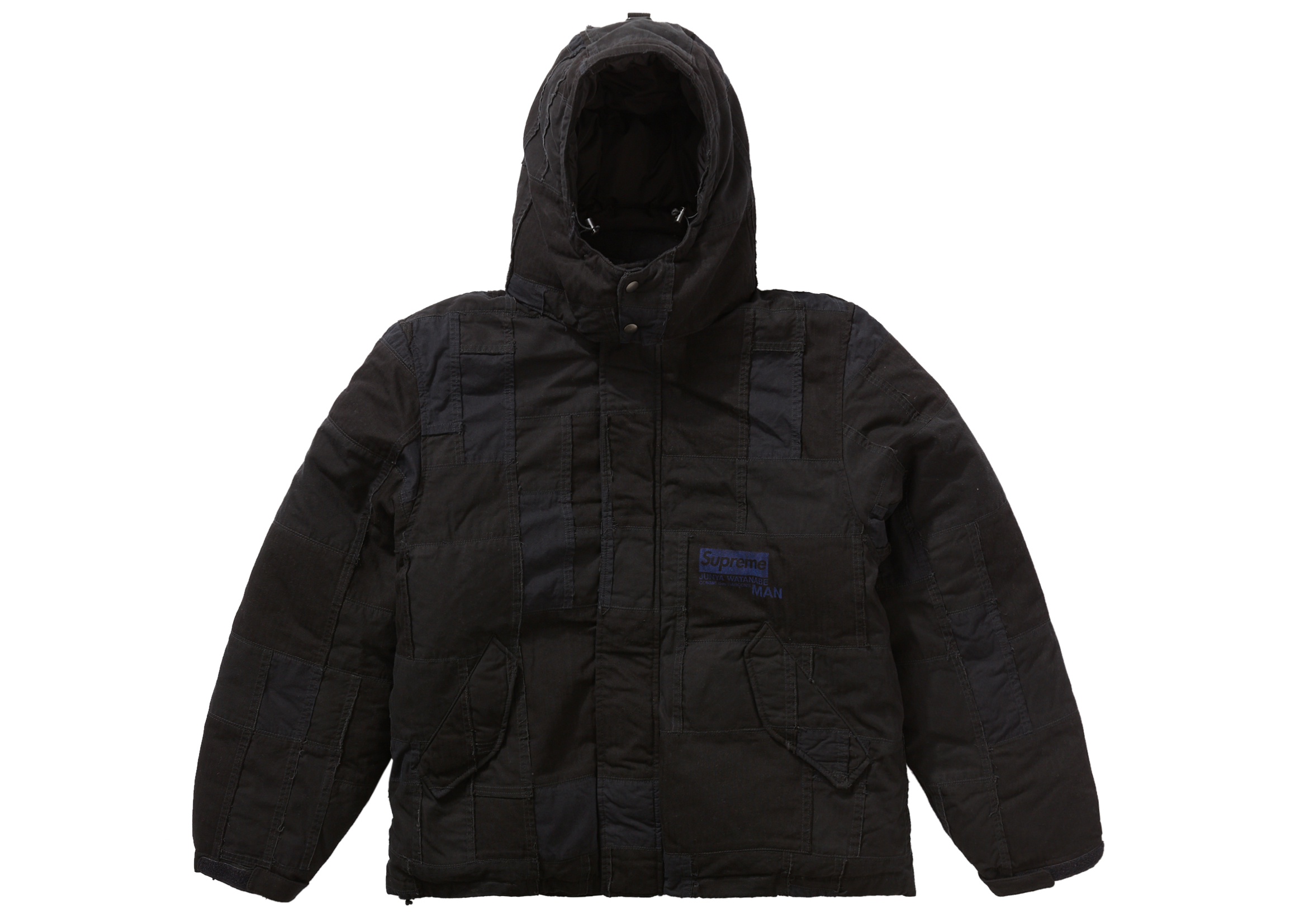 streetwear Supreme JUNYA WATANABE CDG MAN Patchwork Puffy Jacket Black
