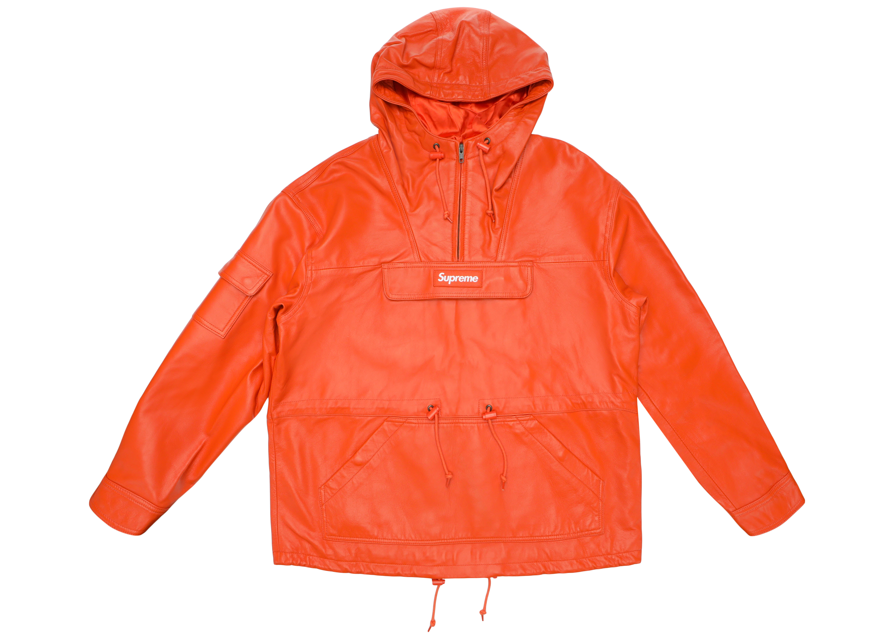 streetwear Supreme Leather Anorak Orange