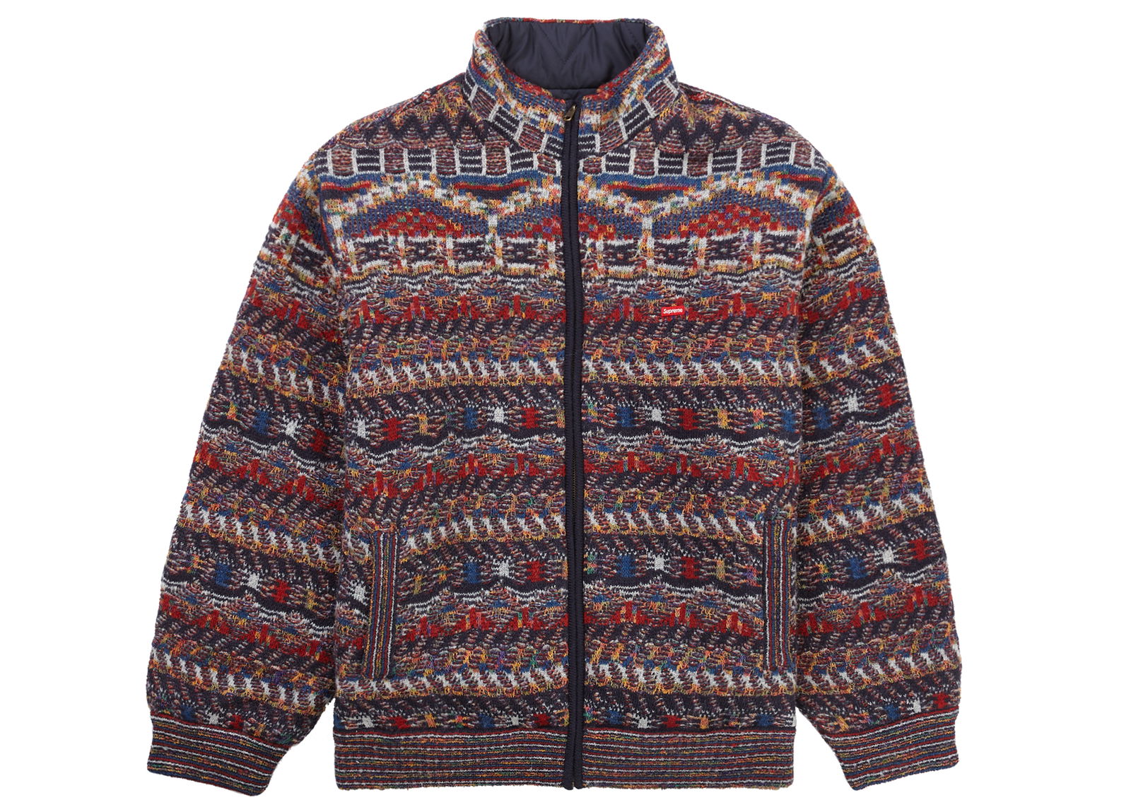 streetwear Supreme Missoni Reversible Knit Jacket Navy