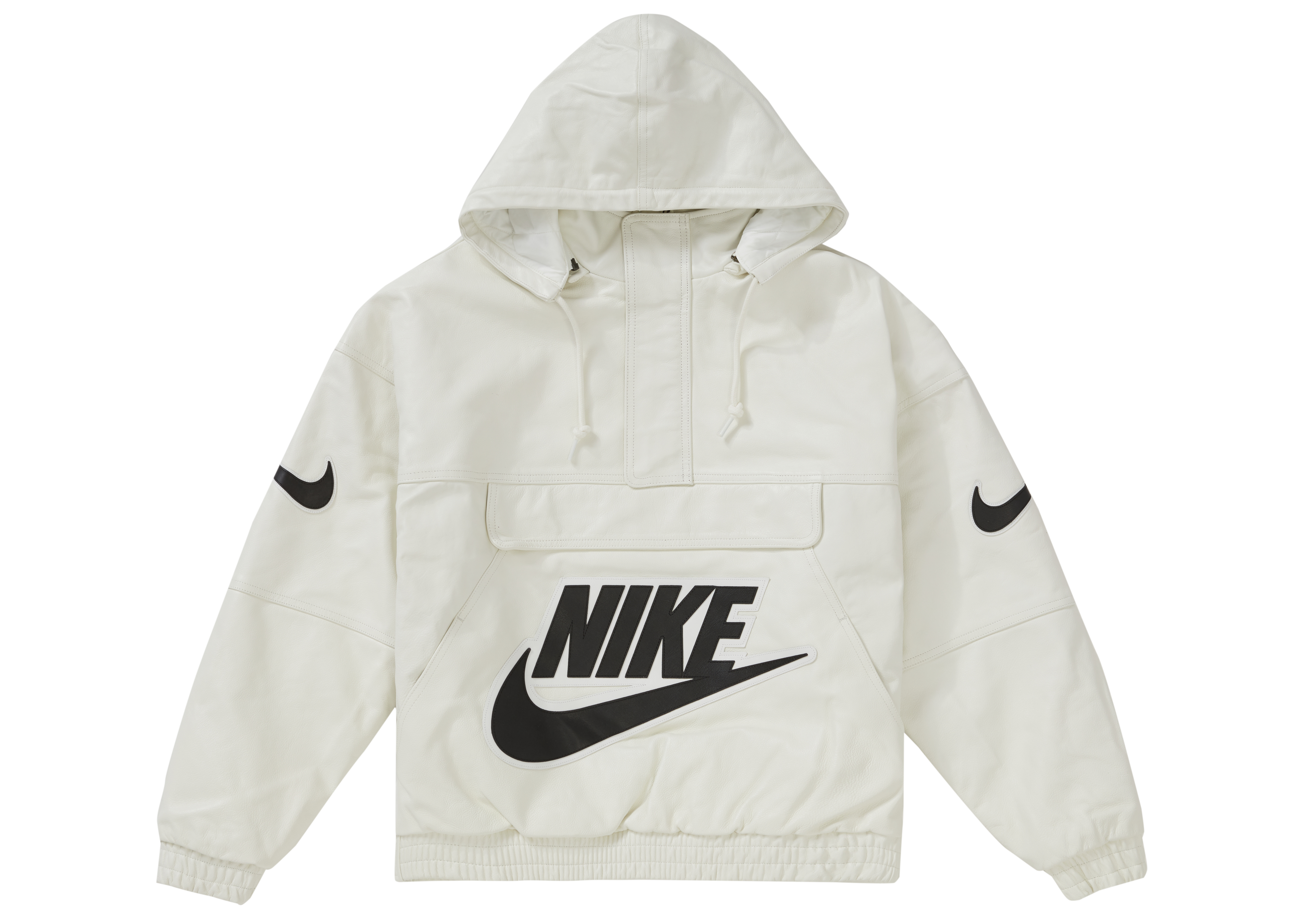 streetwear Supreme Nike Leather Anorak White