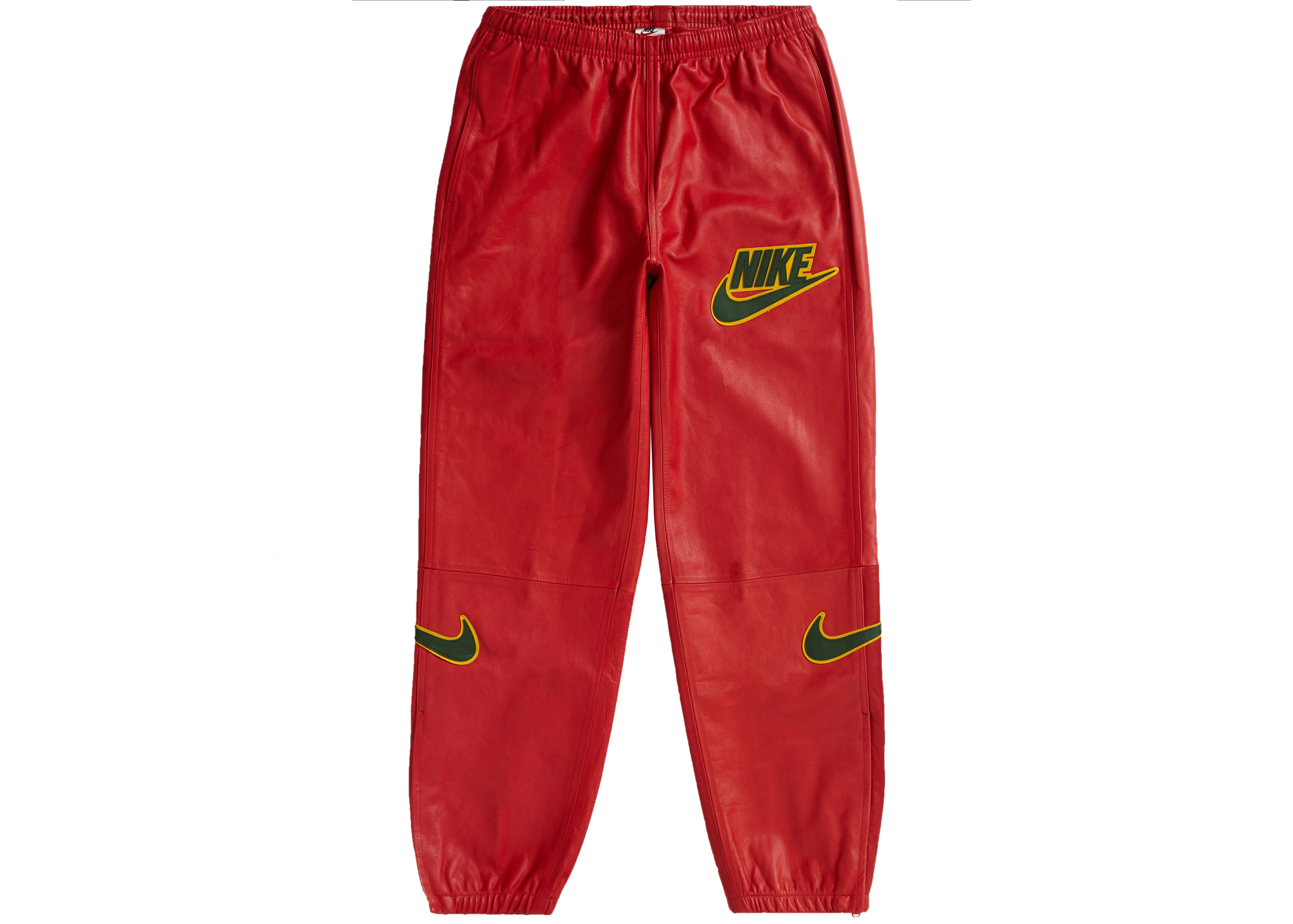 streetwear Supreme Nike Leather Warm Up Pant Red