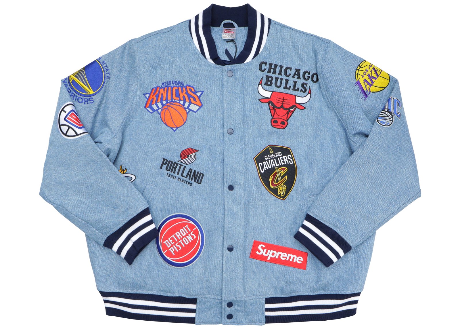 streetwear Supreme Nike/NBA Teams Warm-Up Jacket Denim