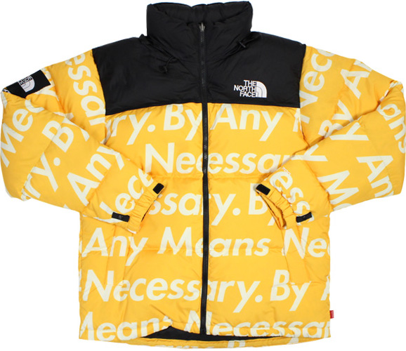 streetwear Supreme Nuptse Jacket Yellow