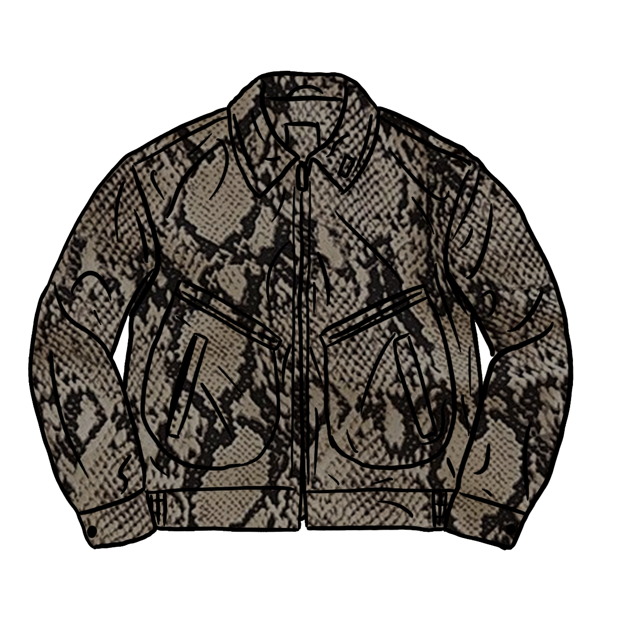 streetwear Supreme Schott Leather Work Jacket (SS21) Snakeskin