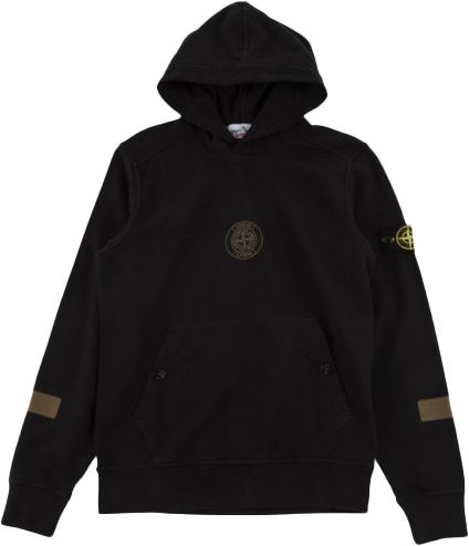 streetwear Supreme Stone Island Hooded Sweatshirt Black